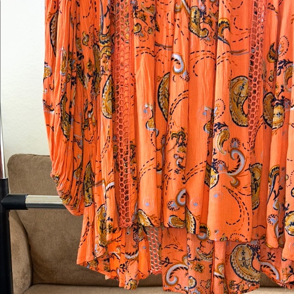 Free People Just The Two Of Us Floral Lace Inset Tunic Dress Size XS - Picture 5 of 8